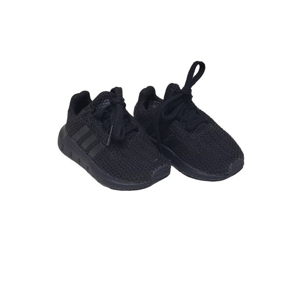 Adidas Black Mesh Tie Kids Shoes Sneakers • Size 4K Kids - Picture 1 of 8